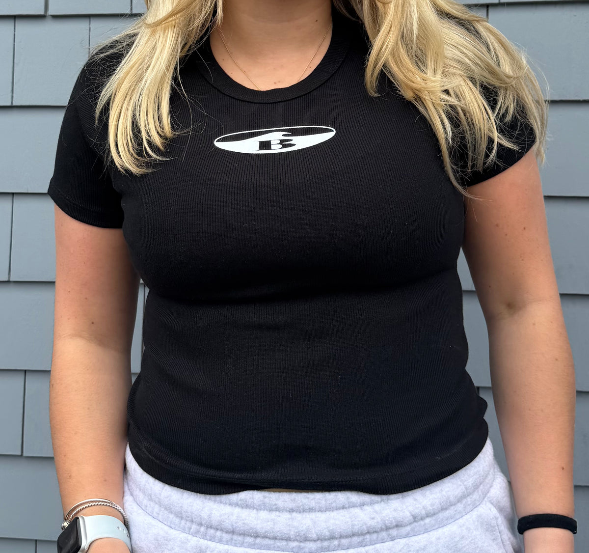 Cropped Ribbed Tee