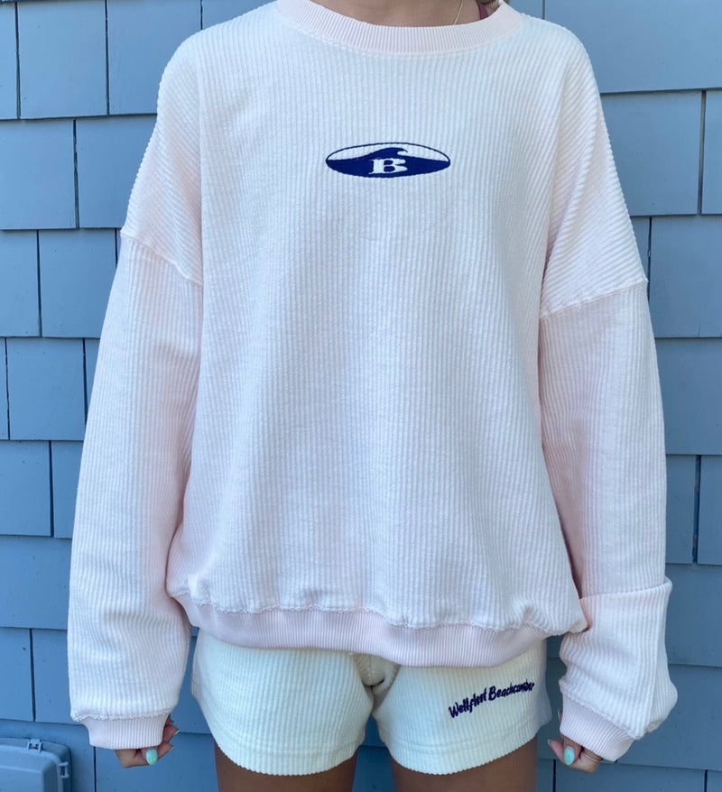 Pink Corded Crew