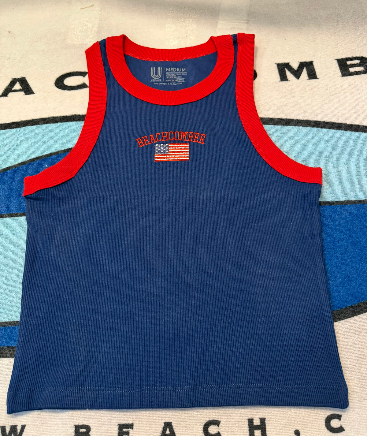 July 4th Cropped Ribbed Tank